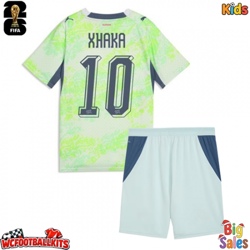 Switzerland Granit Xhaka #10 Replica Away Stadium Kit for Kids World Cup 2026 Short Sleeve (+ pants)